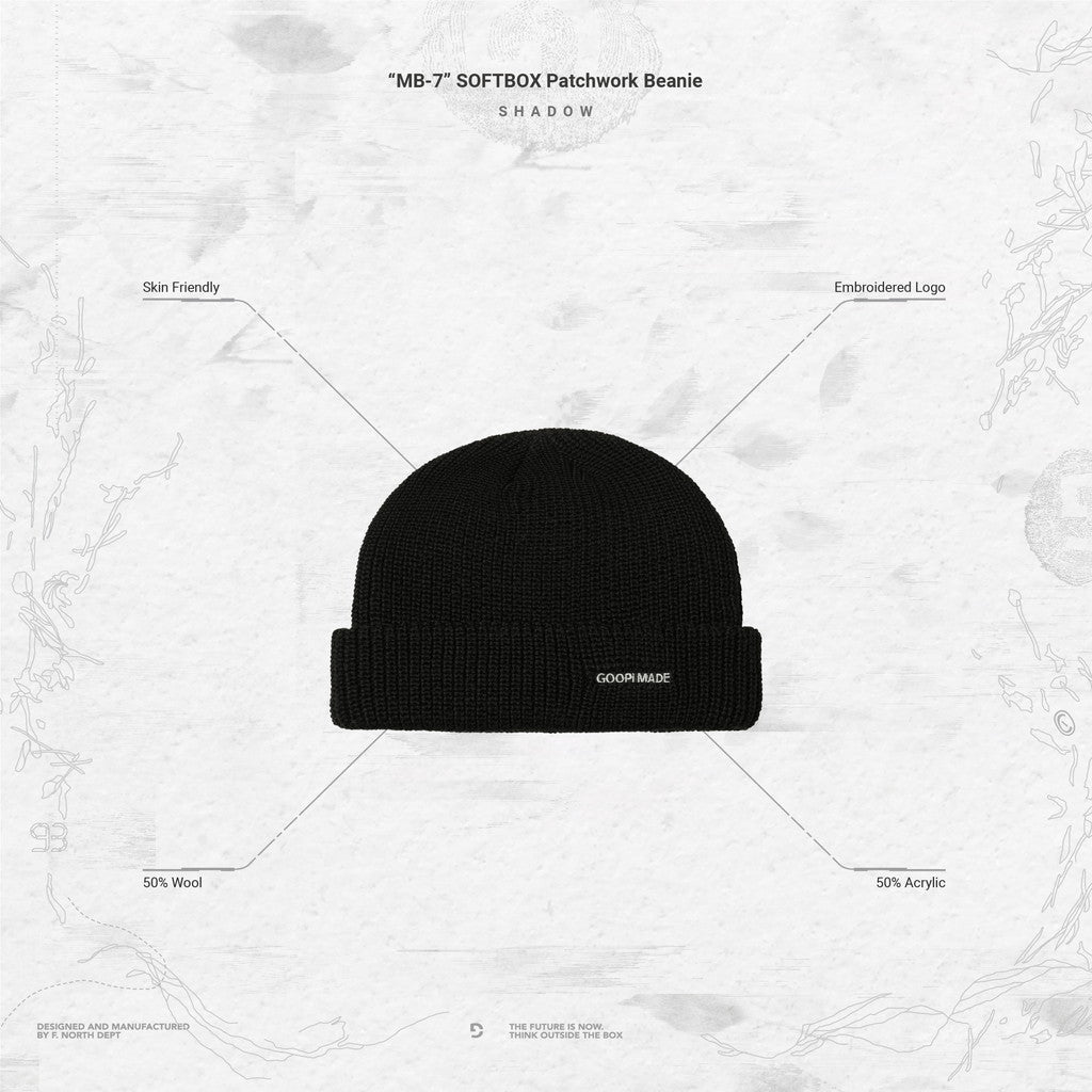 “MB-7”SOFTBOX 拼布毛線帽 #SHADOW [GOOPI-23AW-DEC-04]