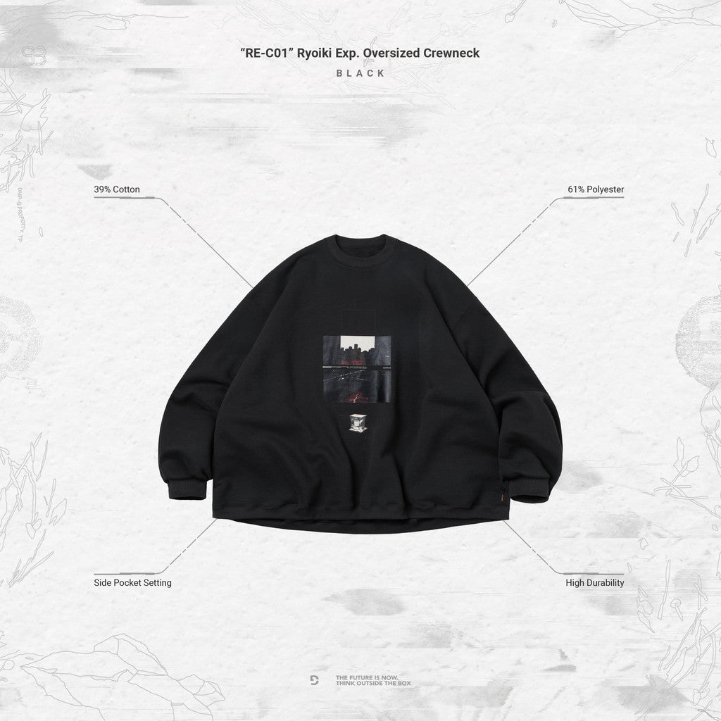 “RE-C01”Ryoiki Exp. 超大圓領毛衣 #BLACK [GOOPI-23AW-DEC-03]