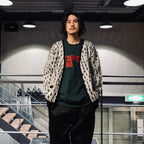 豹紋馬海毛開襟衫 #白色 [24SS-WMK-KN09]