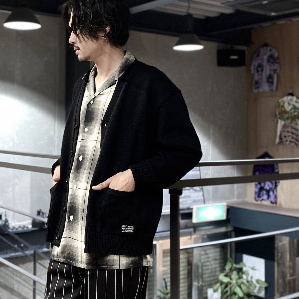 OMBRE CHECK OPEN COLLAR SHIRT L/S -TYPE 1- #WHITE [23FW-WMS-OC01]