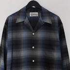 OMBRE CHECK OPEN COLLAR SHIRT L/S -TYPE 2- #NAVY [23FW-WMS-OC02]