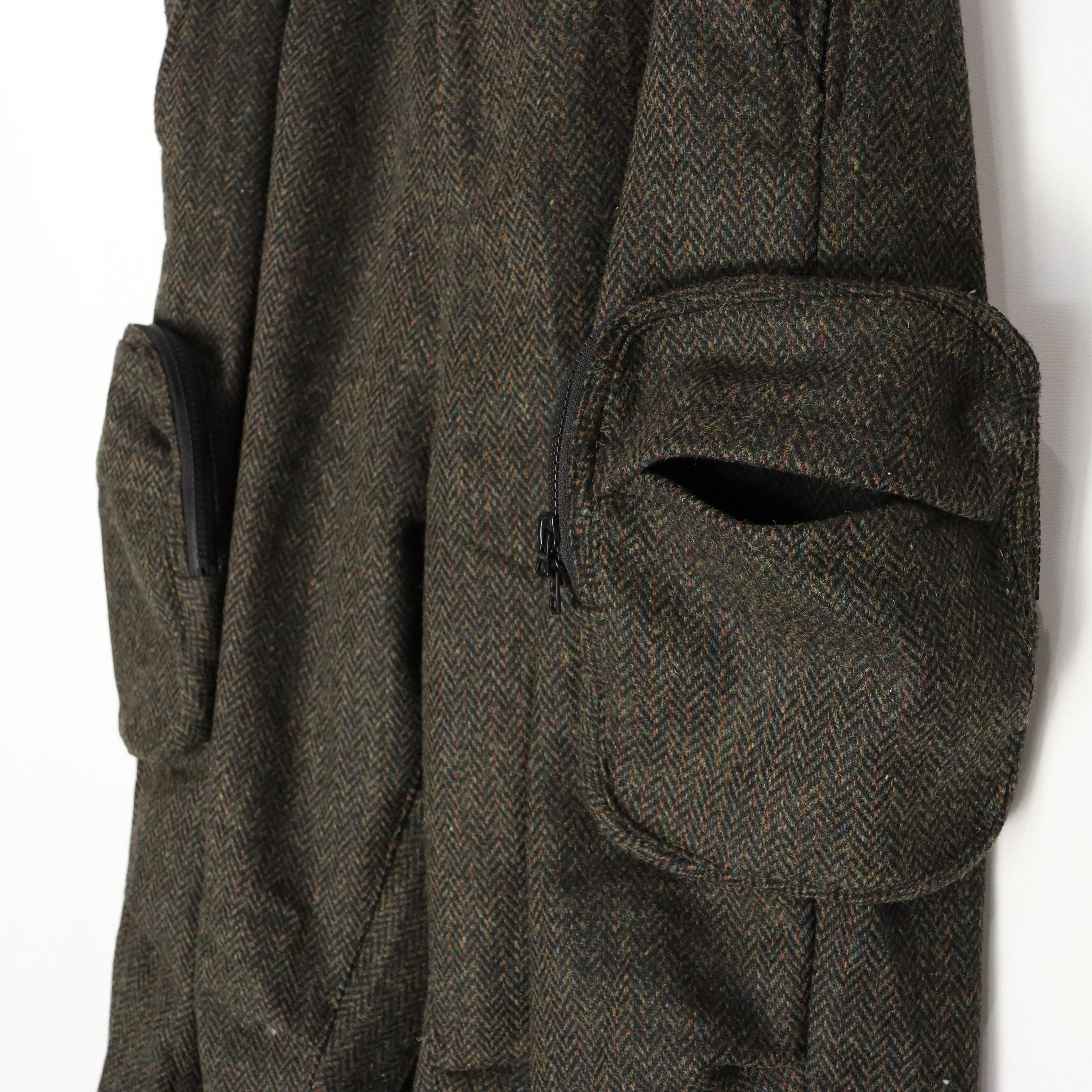 TWEED CARGO PANTS #OLIVE [FW23-B01]