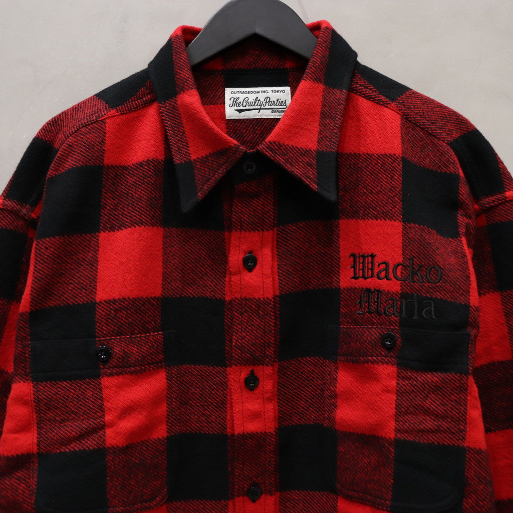 FLANNEL REGULAR COLLAR SHIRT -TYPE 2- #RED [24SSE-WMS-RC02]