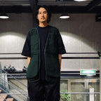 ROPE MESH LONG VEST #GREEN [FSU10241U0001]