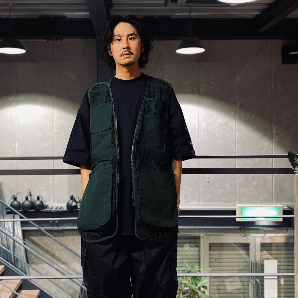 ROPE MESH LONG VEST #GREEN [FSU10241U0001]