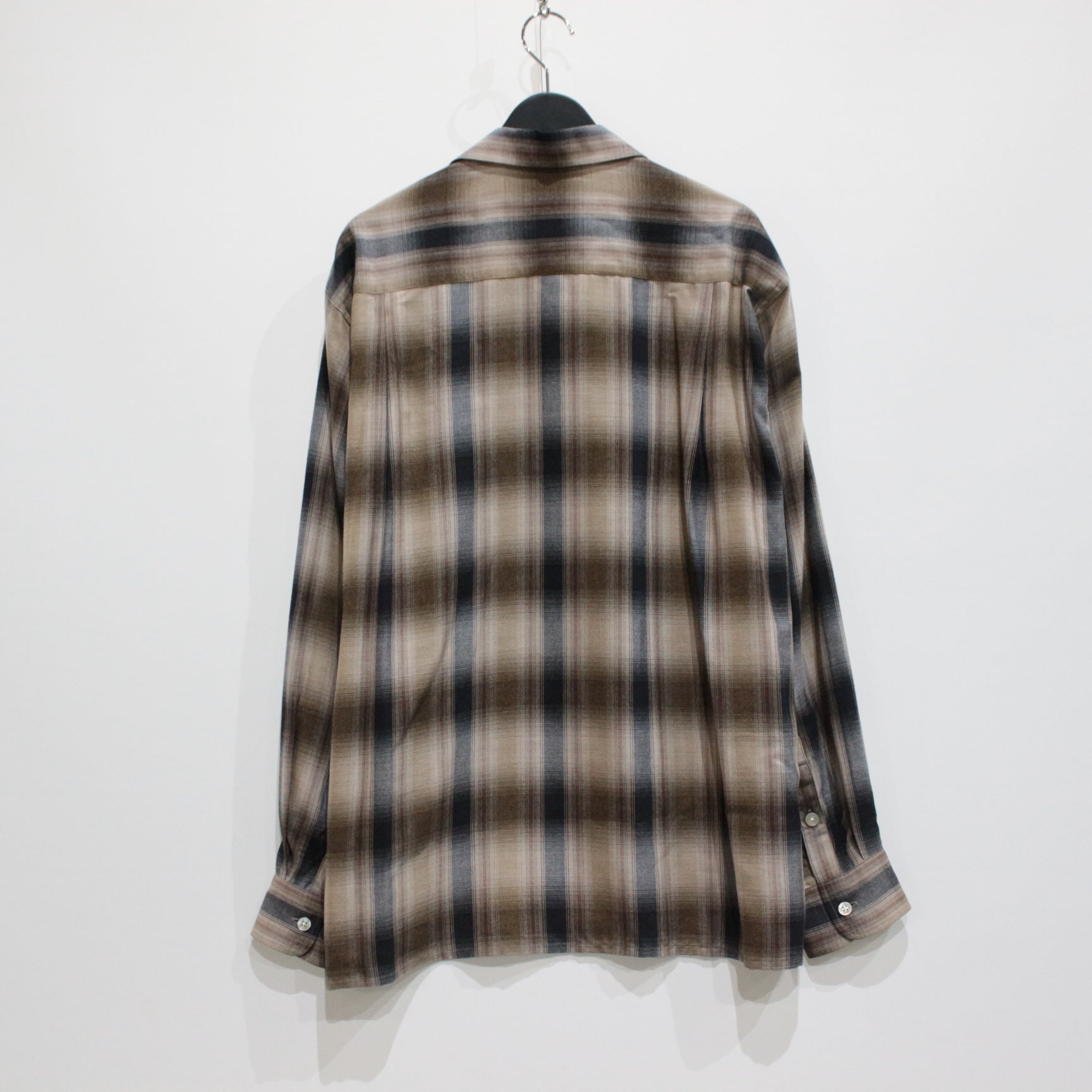 OMBRE CHECK OPEN COLLAR SHIRT L/S -TYPE 4- #BROWN [23FW-WMS-OC04]