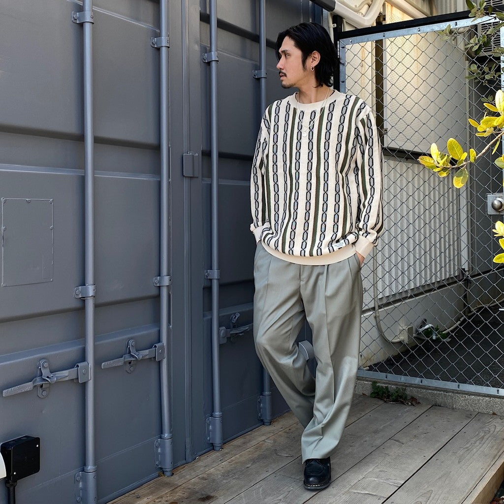 圓領毛衣 - 型號 1- #BEIGE [24SS-WMK-KN22]