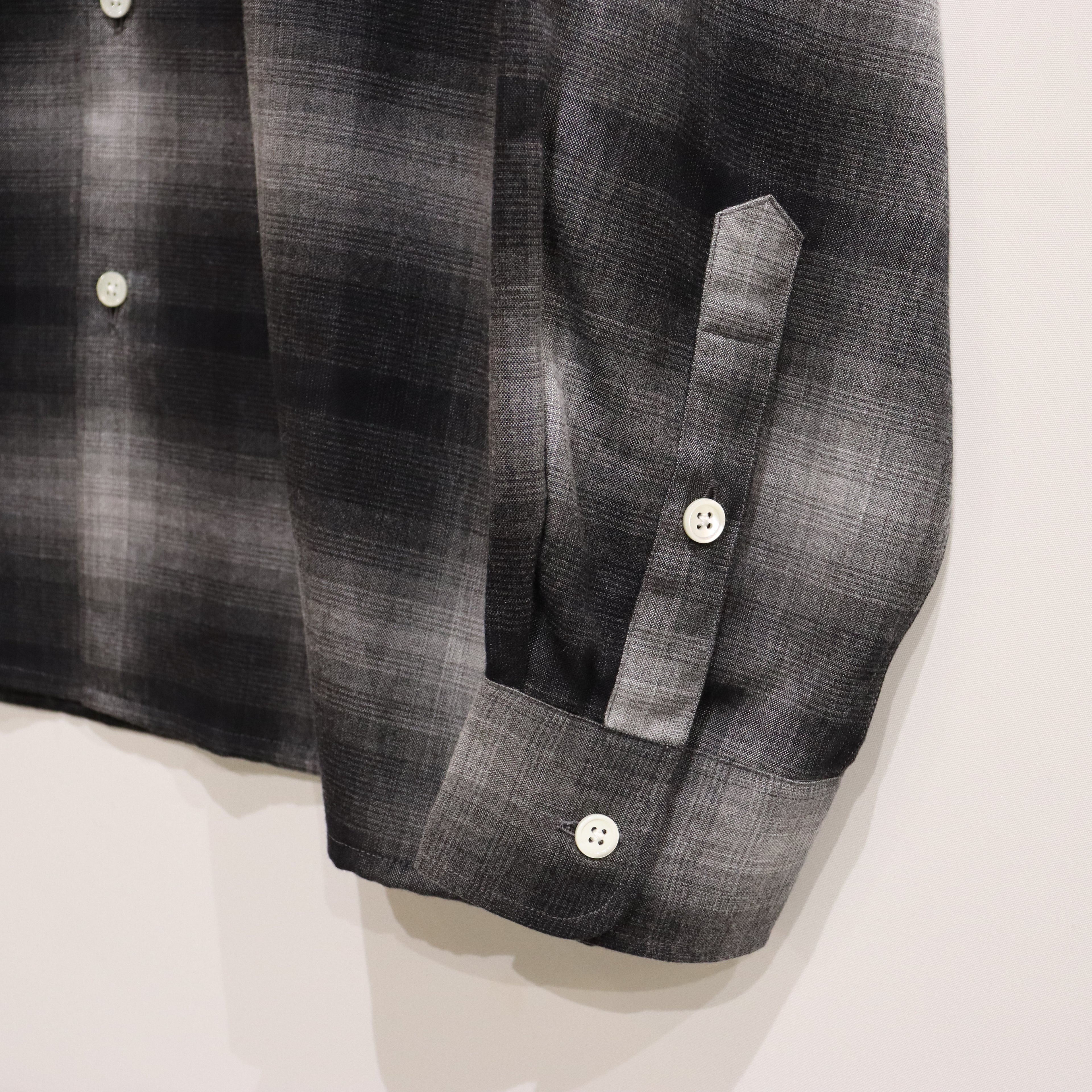 漸層色格紋開領襯衫 L/S -TYPE 3- #GRAY [23FW-WMS-OC03]