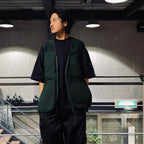 ROPE MESH LONG VEST #GREEN [FSU10241U0001]