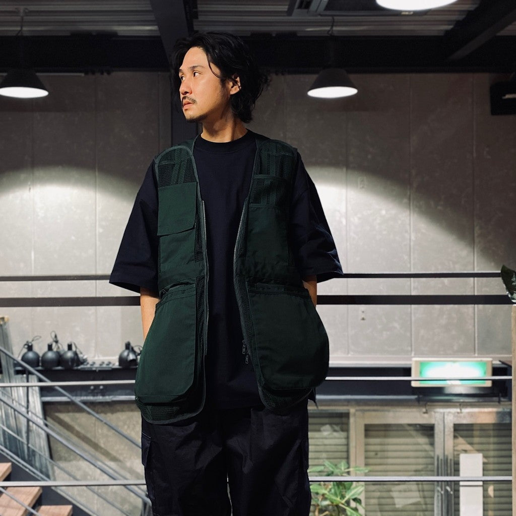 ROPE MESH LONG VEST #GREEN [FSU10241U0001]