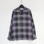OMBRE CHECK OPEN COLLAR SHIRT L/S -TYPE 2- #PURPLE [23FW-WMS-OC02]