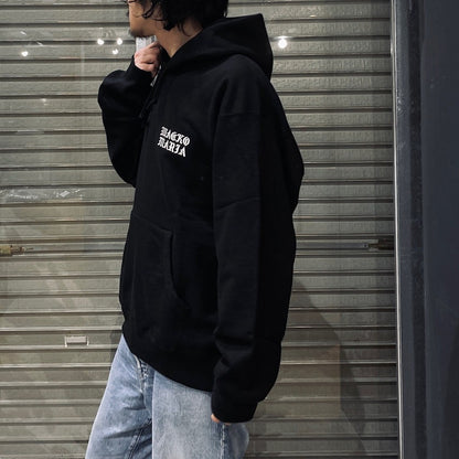 HEAVY WEIGHT PULLOVER HOODED SWEAT SHIRT -TYPE 2- #BLACK [24SS-WMC-SS05]