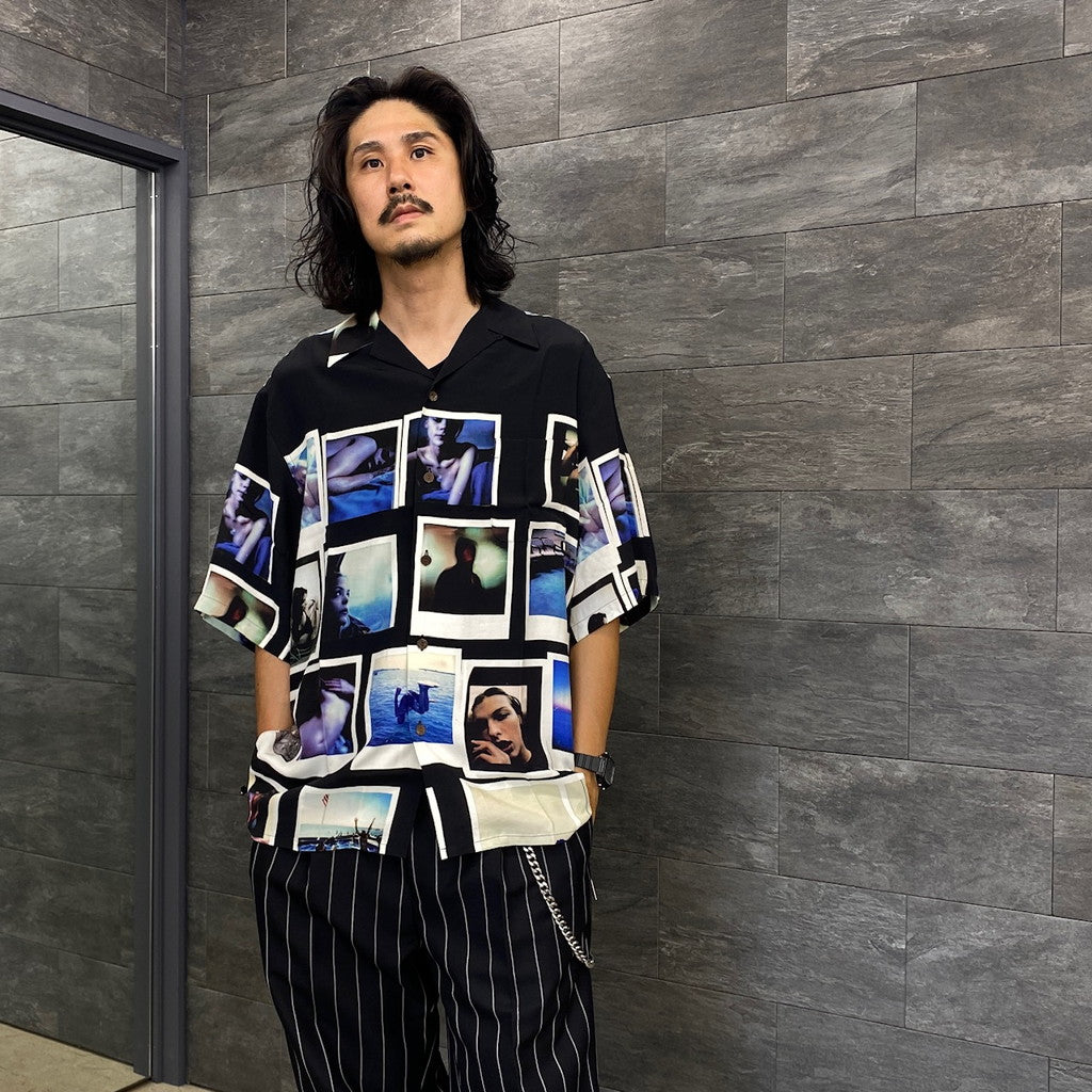 DAVIDE SORRENTI | 短袖夏威夷襯衫 - 型號 2- #BLACK [DAVIDESORRENTI-WM-HI04]