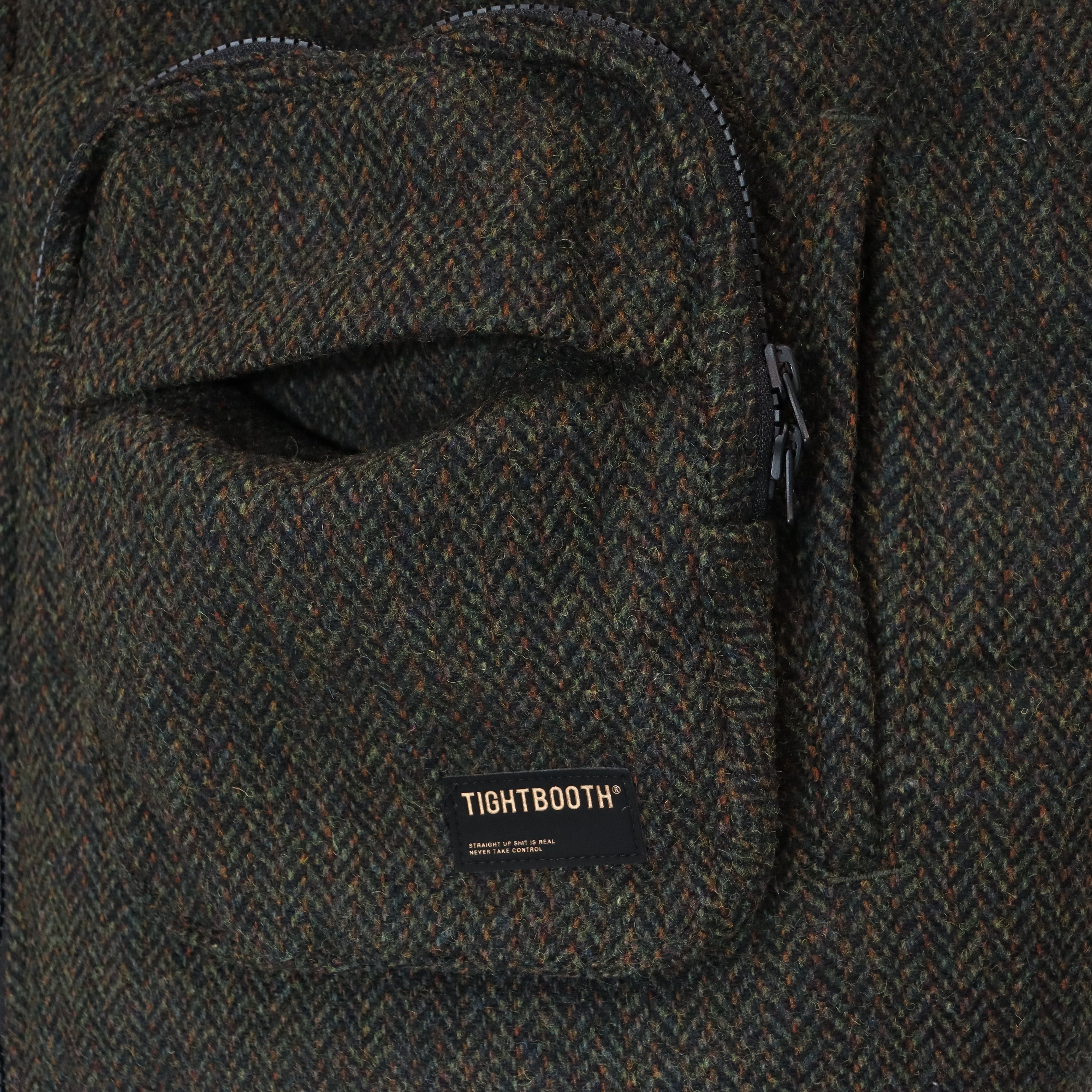 TWEED DOWN VEST #OLIVE [FW23-JK04]