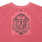 OVERDYE STRIPE SLEEVE BIG CREW NECK #RED [CES24CS19]