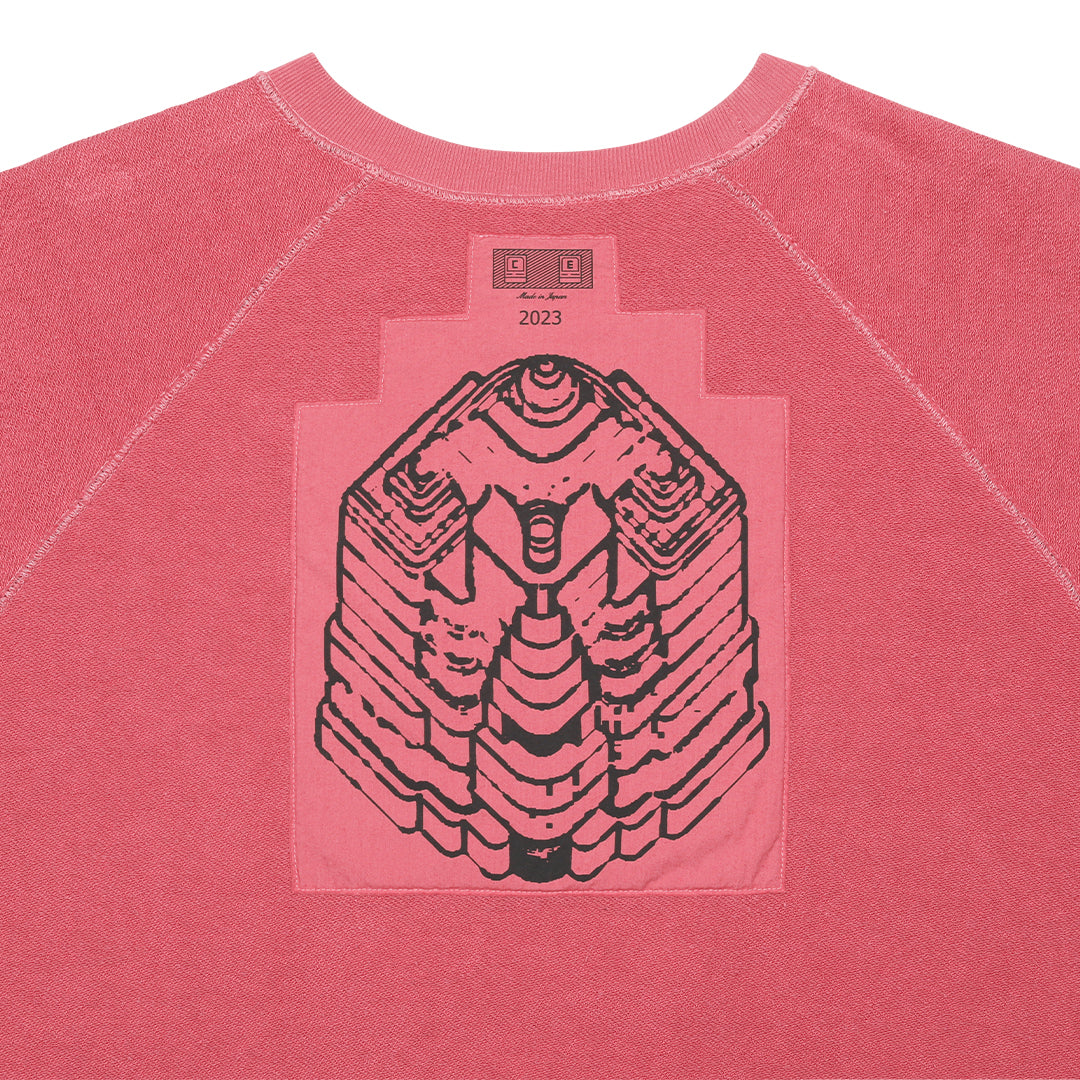 OVERDYE STRIPE SLEEVE BIG CREW NECK #RED [CES24CS19]