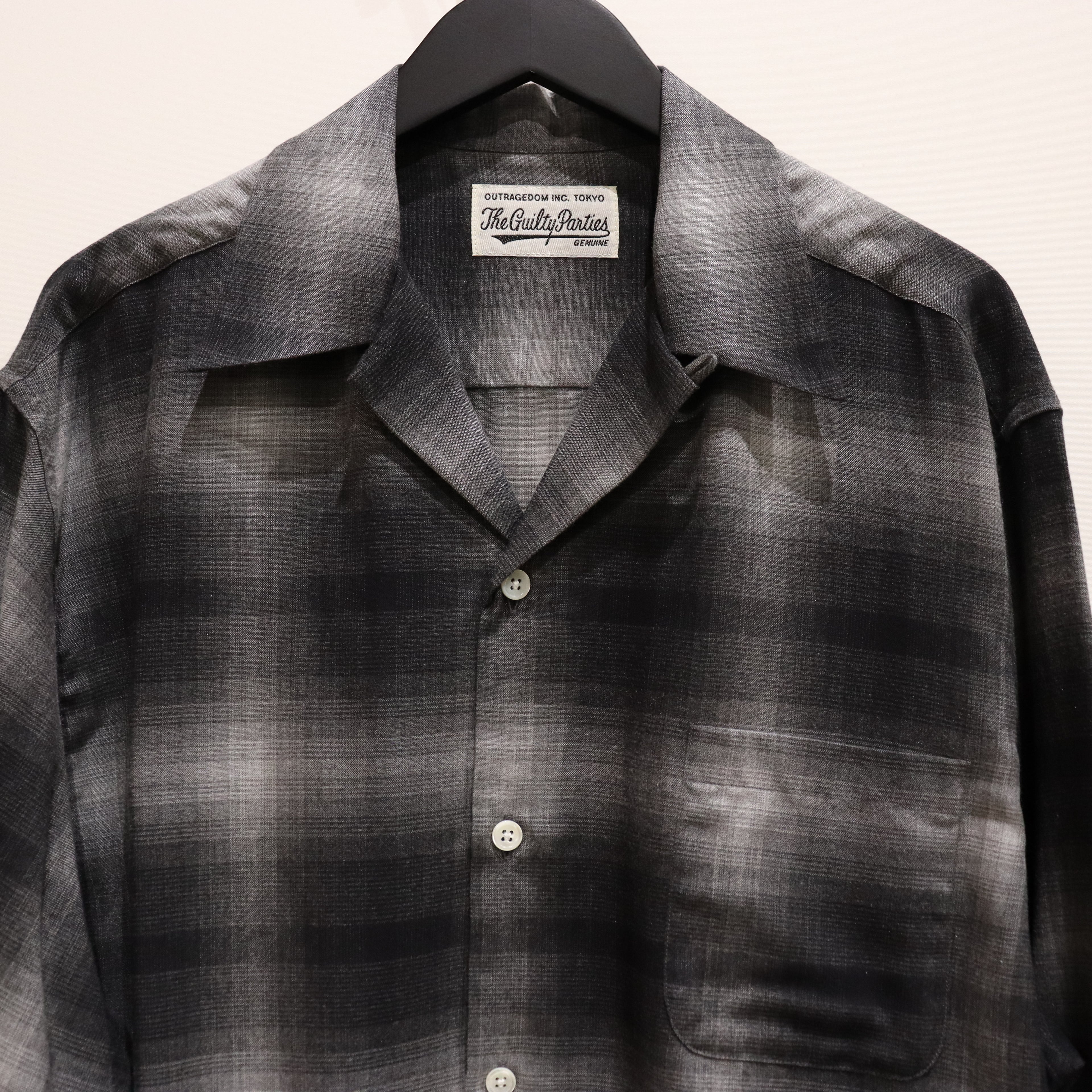 漸層色格紋開領襯衫 L/S -TYPE 3- #GRAY [23FW-WMS-OC03]