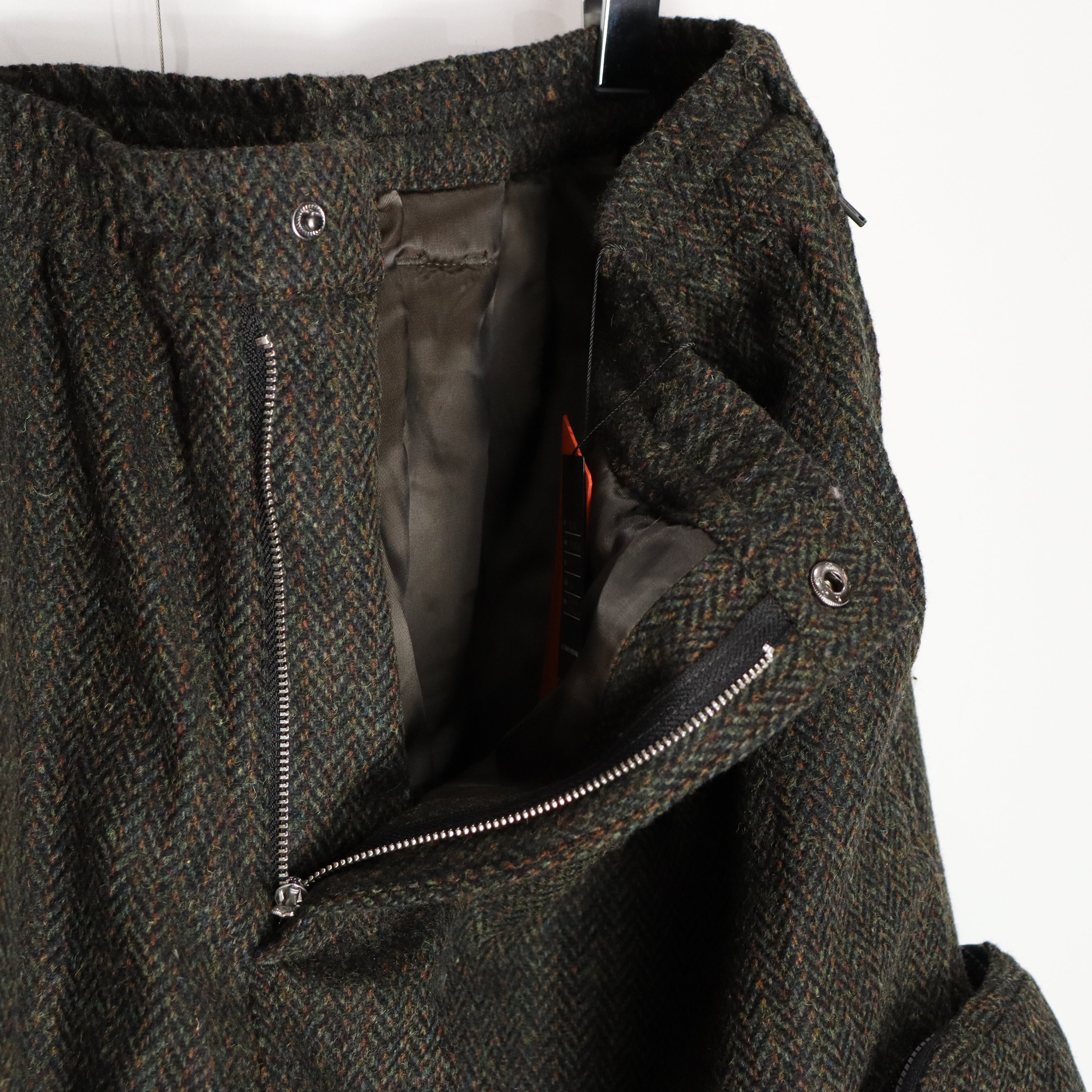 TWEED CARGO PANTS #OLIVE [FW23-B01]