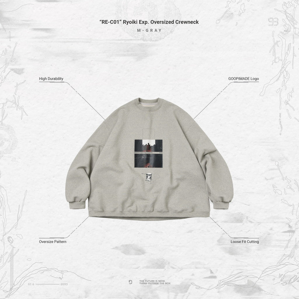 「RE-C01」Ryoiki Exp. 超大圓領毛衣 #M-GRAY [GOOPI-23AW-DEC-03]