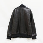 LEATHER VARSITY JACKET -A- -TYPE 2- #BLACK [23FW-WMO-BL03]
