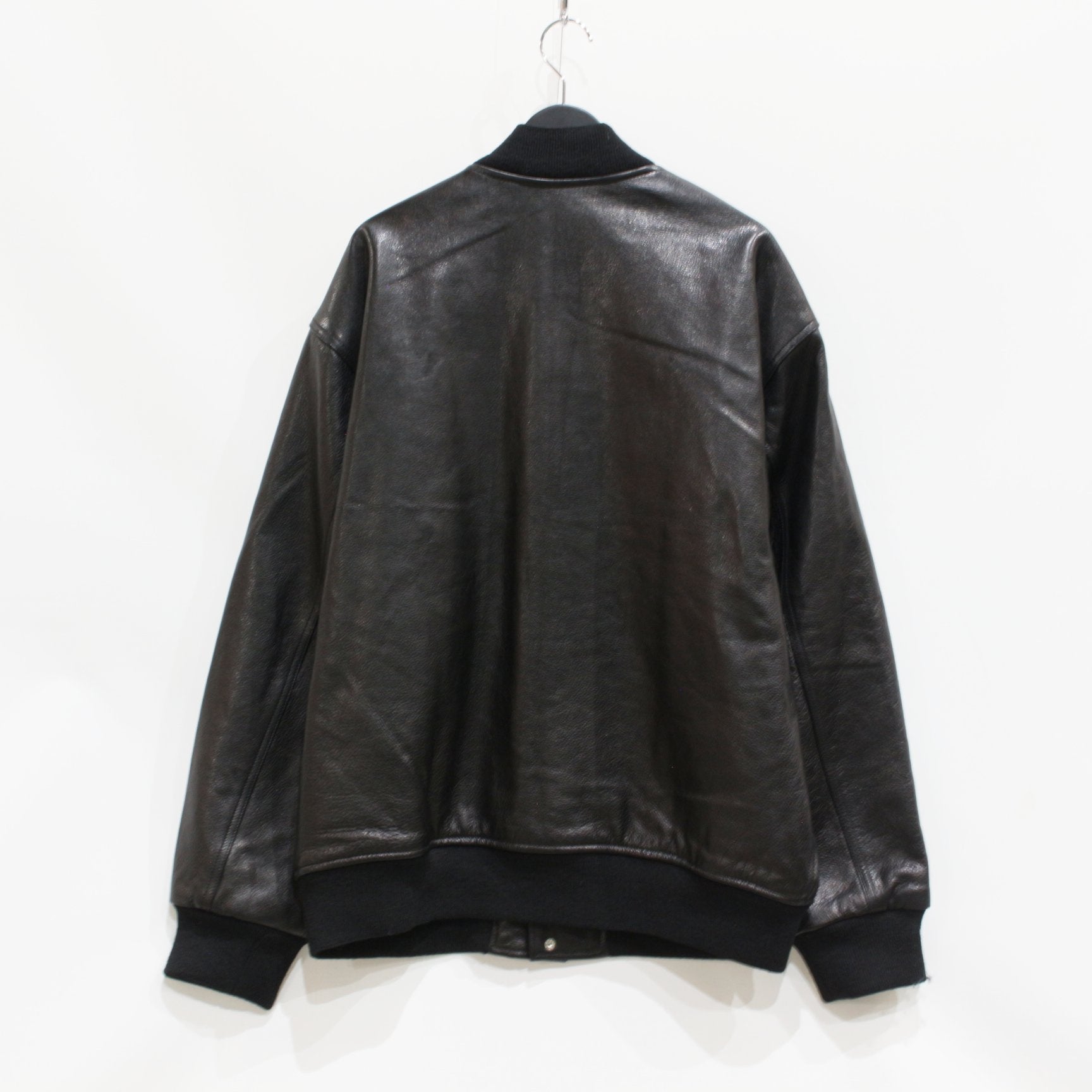 LEATHER VARSITY JACKET -A- -TYPE 2- #BLACK [23FW-WMO-BL03]