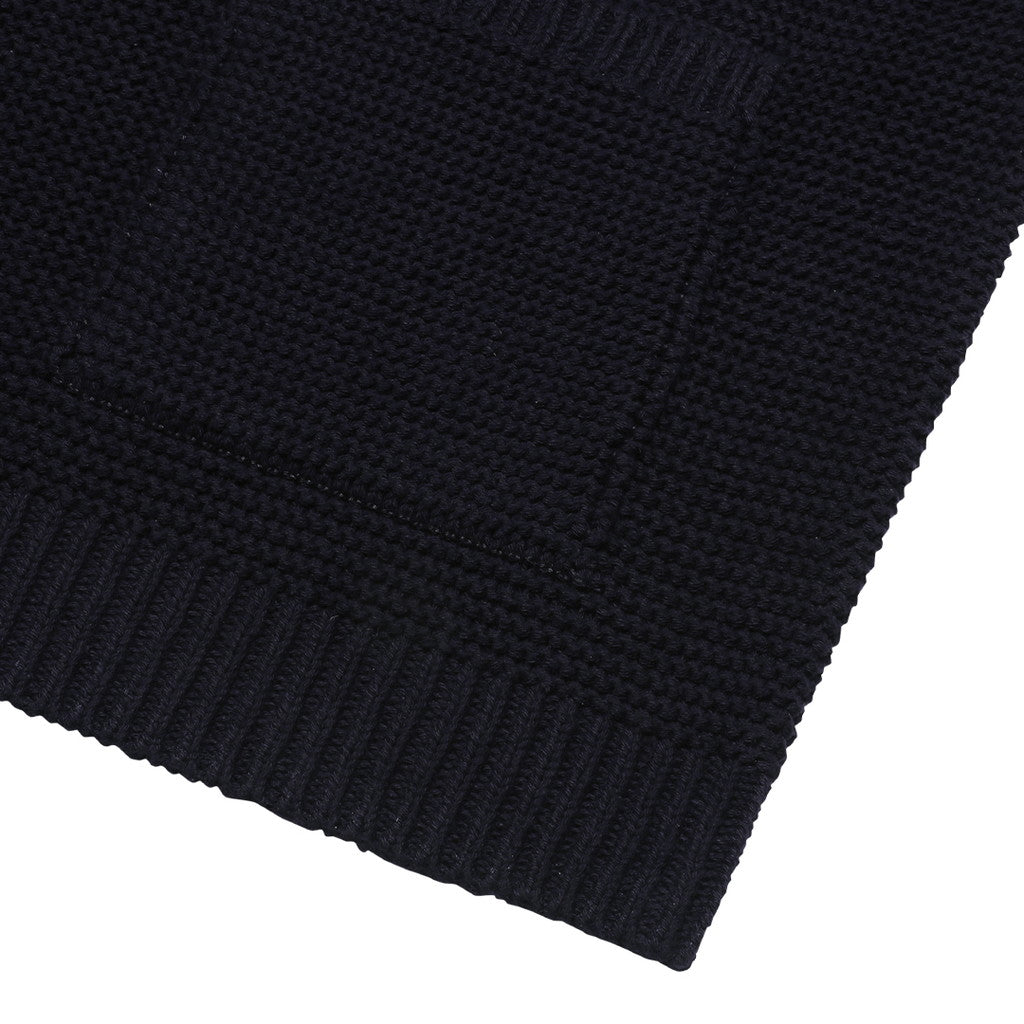 COLLARED KNIT CARDIGAN #NAVY [CES24KN03]