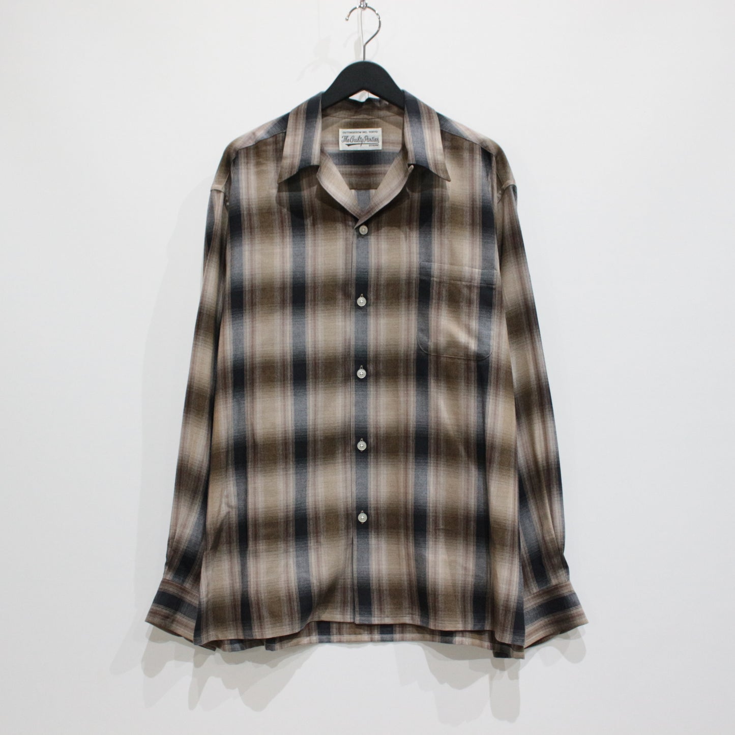 OMBRE CHECK OPEN COLLAR SHIRT L/S -TYPE 4- #BROWN [23FW-WMS-OC04]