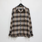 OMBRE CHECK OPEN COLLAR SHIRT L/S -TYPE 4- #BROWN [23FW-WMS-OC04]