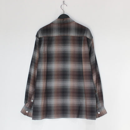 OMBRE CHECK OPEN COLLAR SHIRT L/S -TYPE 2- #BROWN [23FW-WMS-OC02]