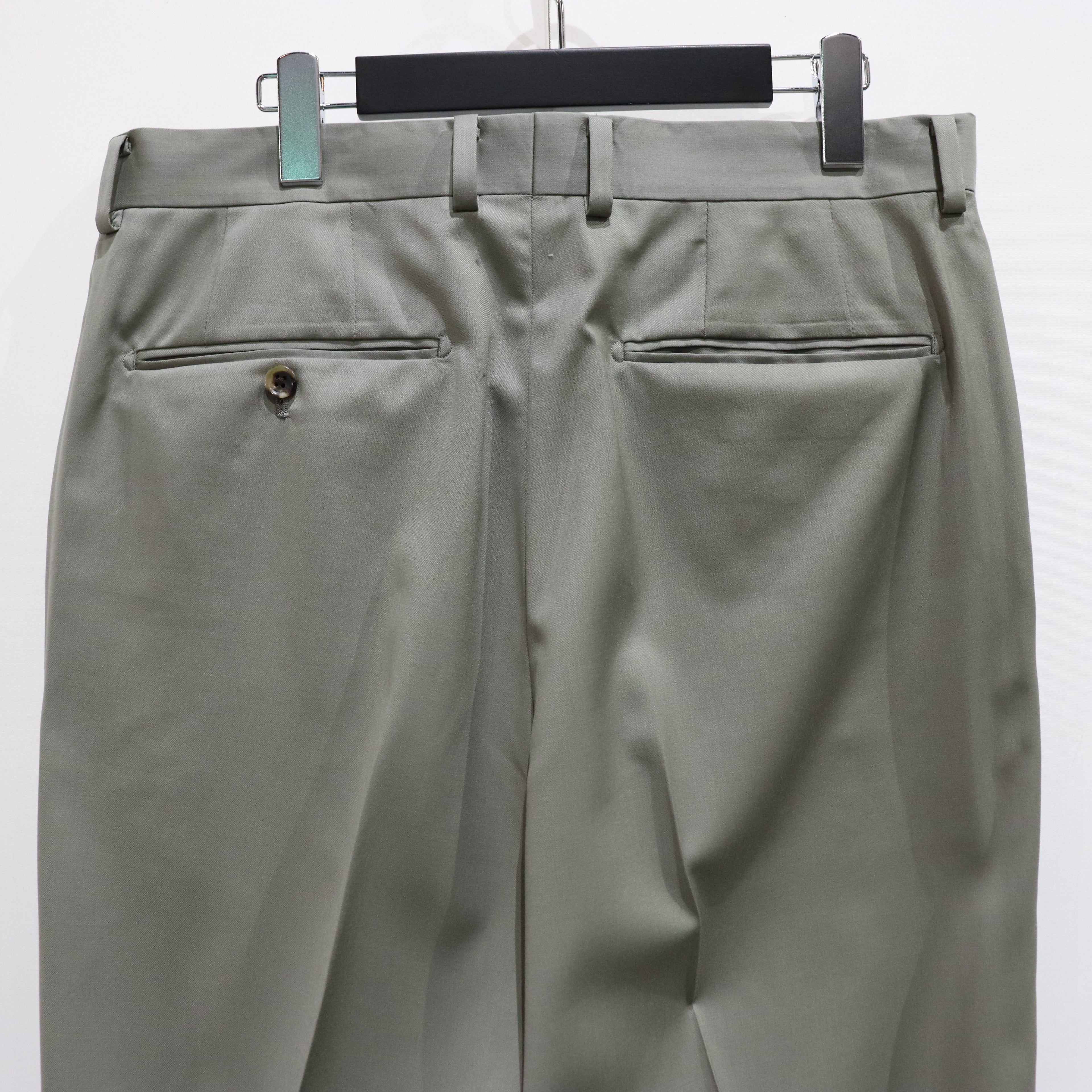 PLEATED TROUSERS -TYPE 2- #GRAYGREEN [23FW-WMP-TR08]
