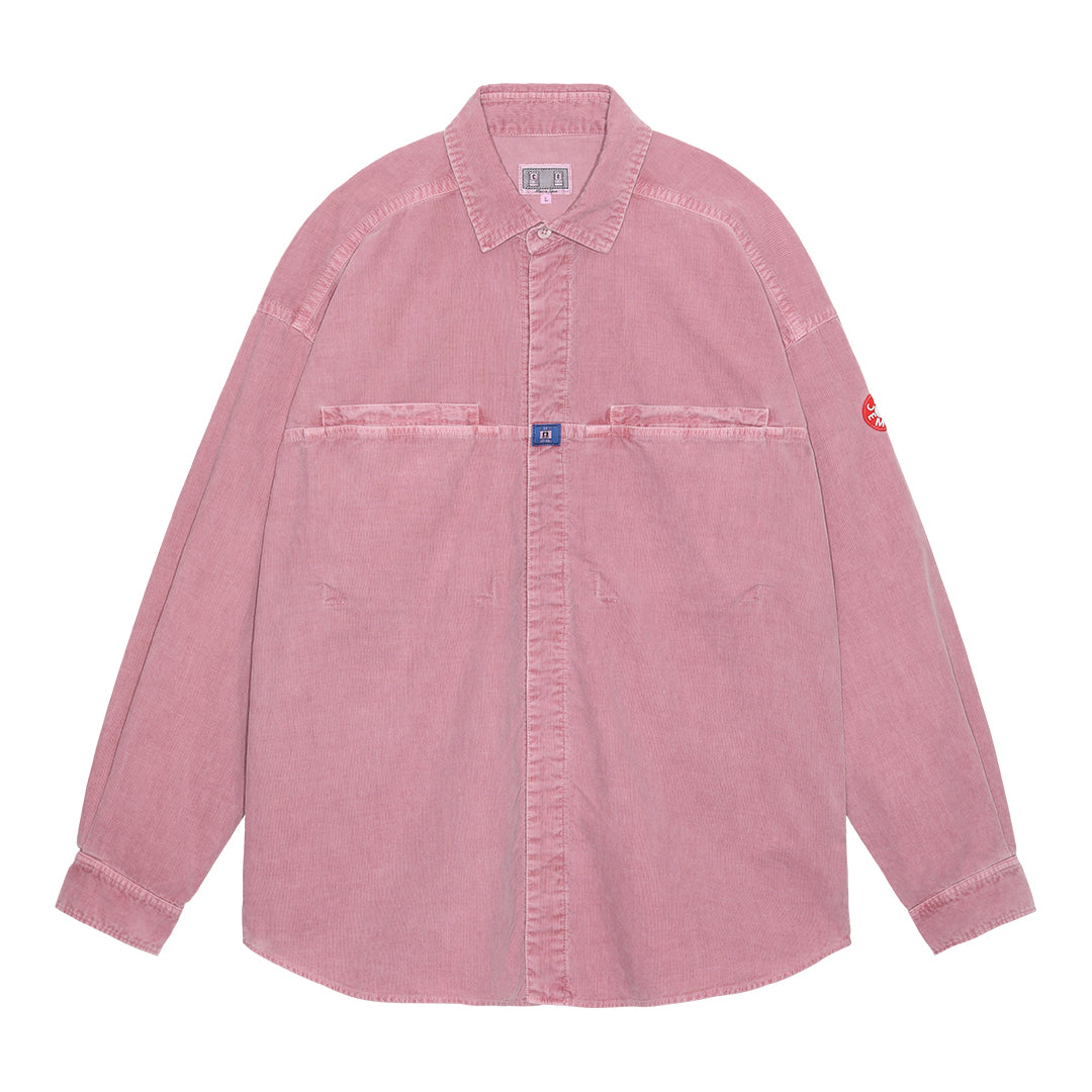 OVERDYE CORD DESIGN BIG SHIRT #PINK [CES24SH04]
