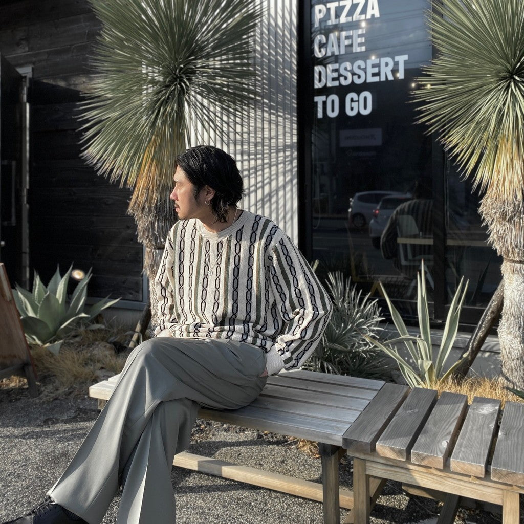 圓領毛衣 - 型號 1- #BEIGE [24SS-WMK-KN22]