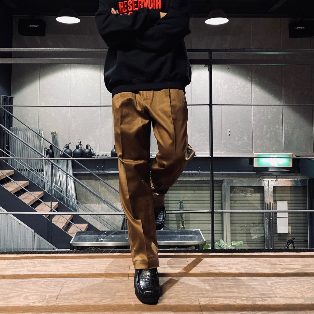 DOUBLE PLEATED CHINO TROUSERS #BROWN [24SS-WMP-PT10]