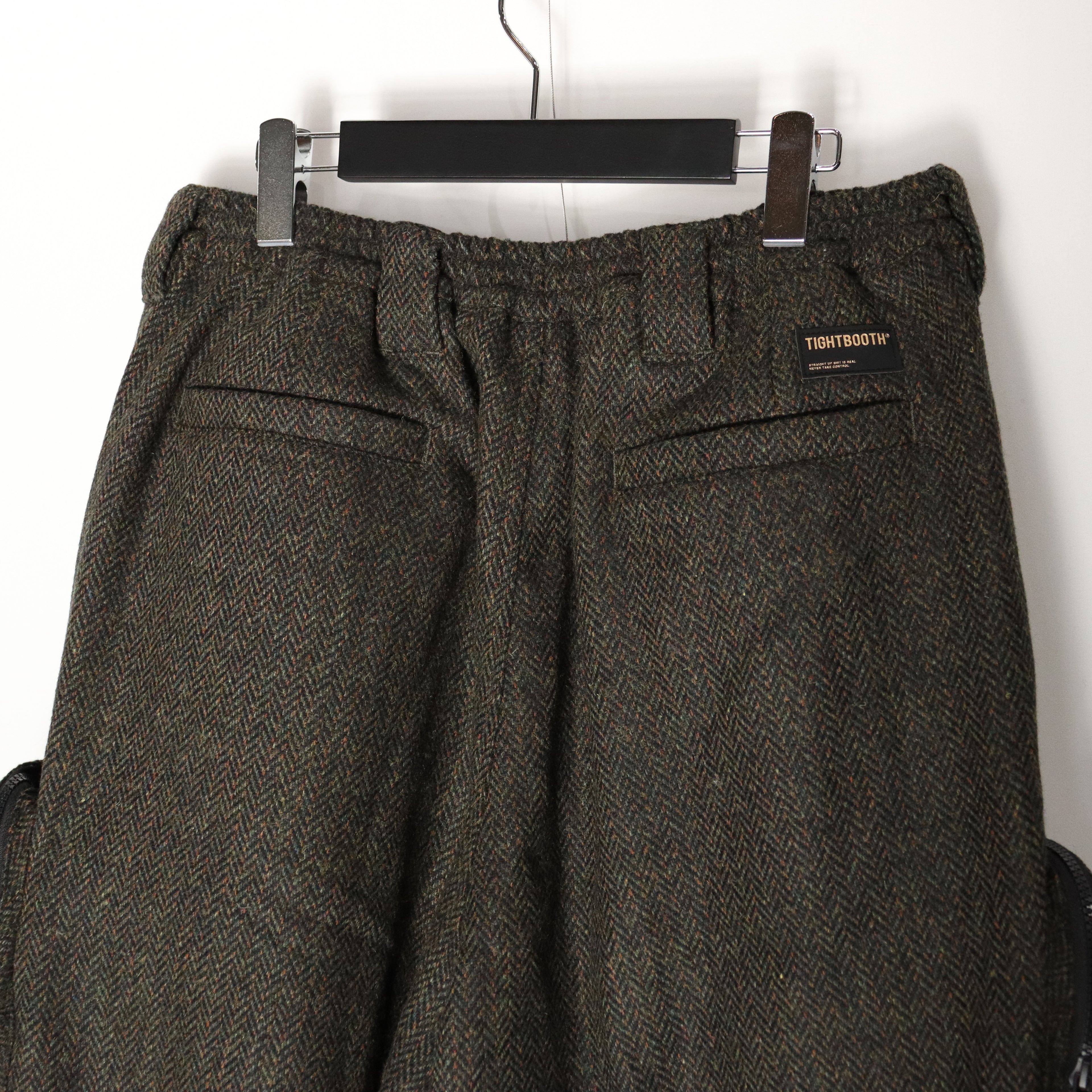TWEED CARGO PANTS #OLIVE [FW23-B01]