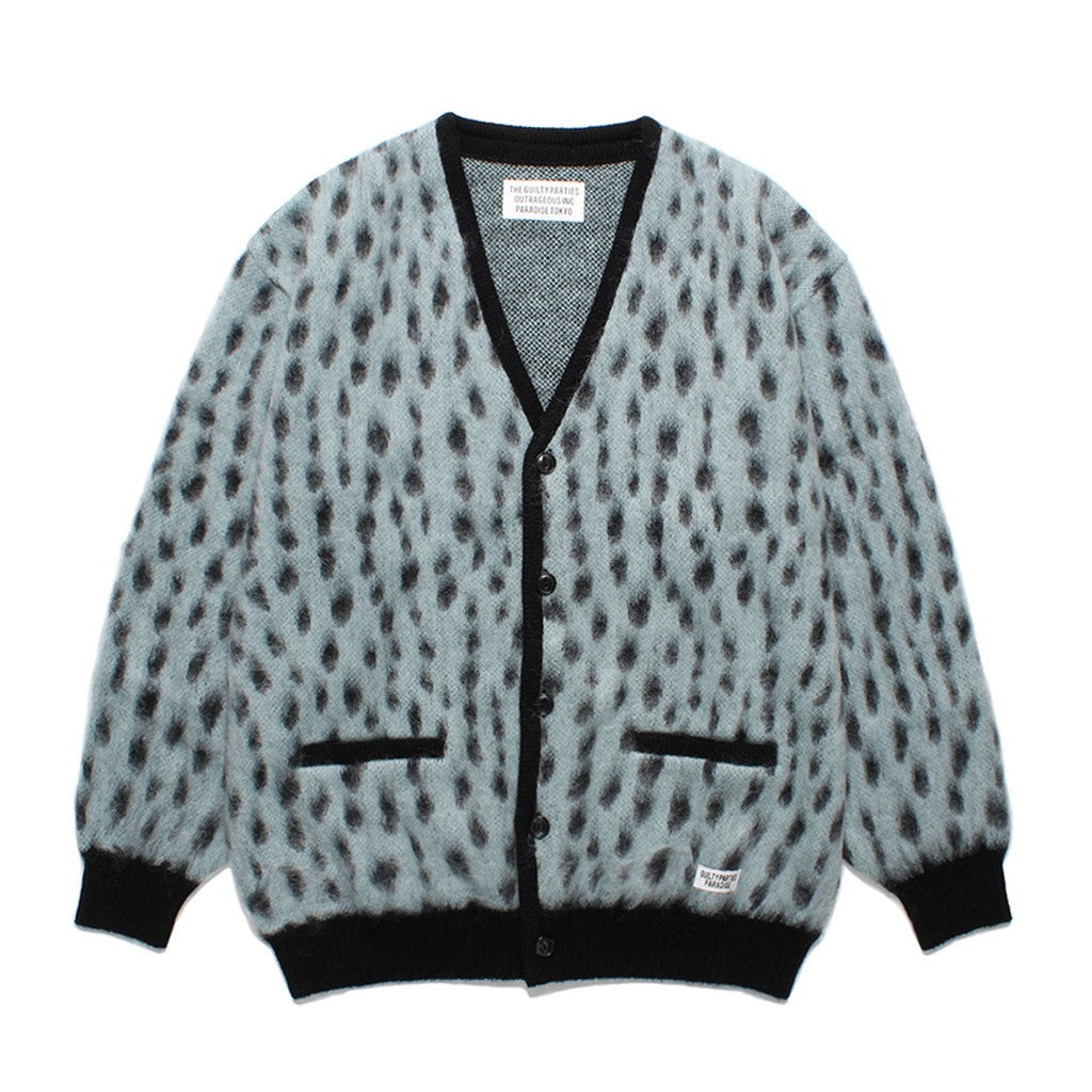 LEOPARD MOHAIR CARDIGAN #L-BLUE [24SS-WMK-KN09]