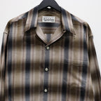 OMBRE CHECK OPEN COLLAR SHIRT L/S -TYPE 4- #BROWN [23FW-WMS-OC04]