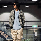 豹紋馬海毛開襟衫 #白色 [24SS-WMK-KN09]