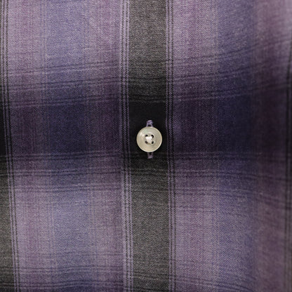 OMBRE CHECK OPEN COLLAR SHIRT L/S -TYPE 4- #PURPLE [23FW-WMS-OC04]