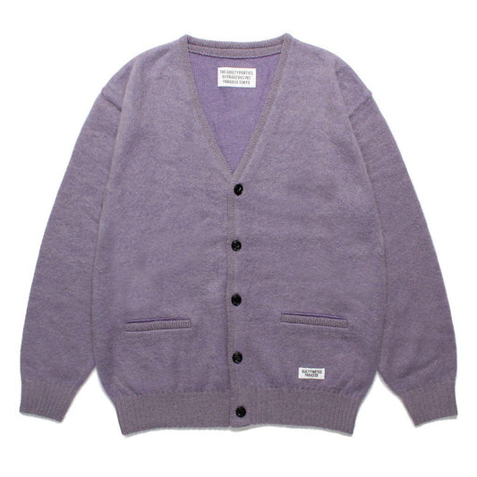 馬海毛開襟衫 - 型號 1- #紫色 [24SS-WMK-KN05]
