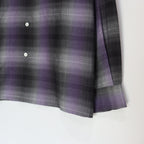 OMBRE CHECK OPEN COLLAR SHIRT L/S -TYPE 2- #PURPLE [23FW-WMS-OC02]