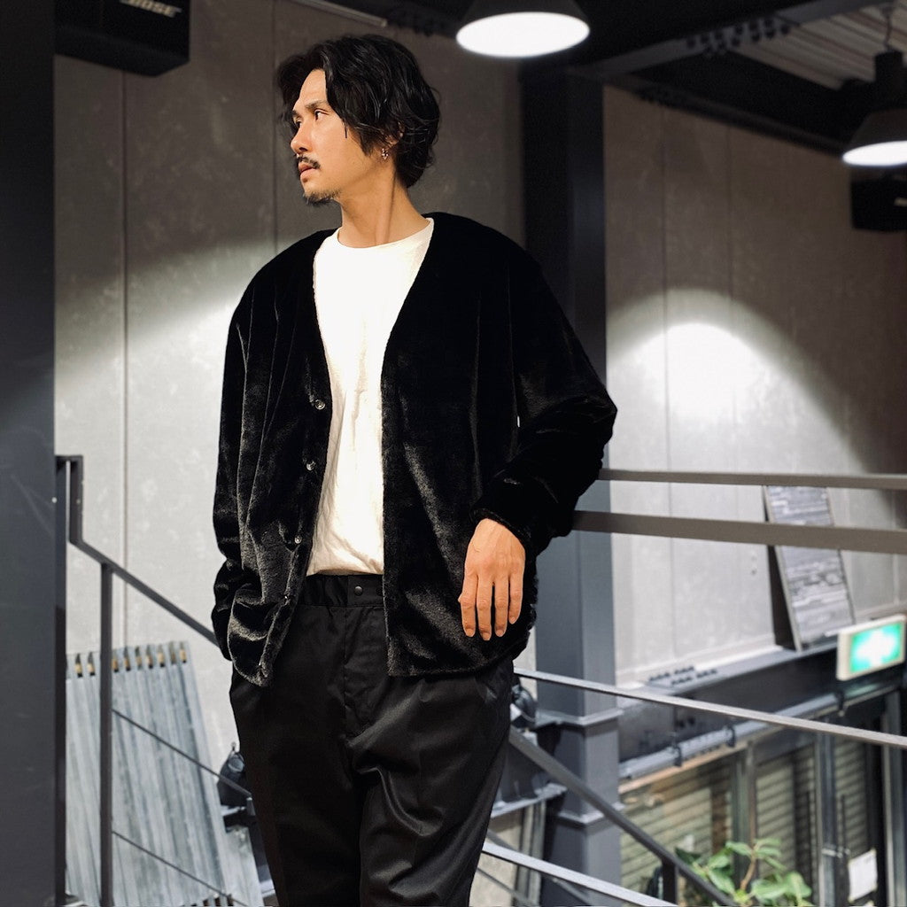 毛皮開襟衫#黑色 [SC2320-CT01]