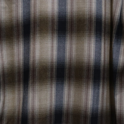 OMBRE CHECK OPEN COLLAR SHIRT L/S -TYPE 4- #BROWN [23FW-WMS-OC04]