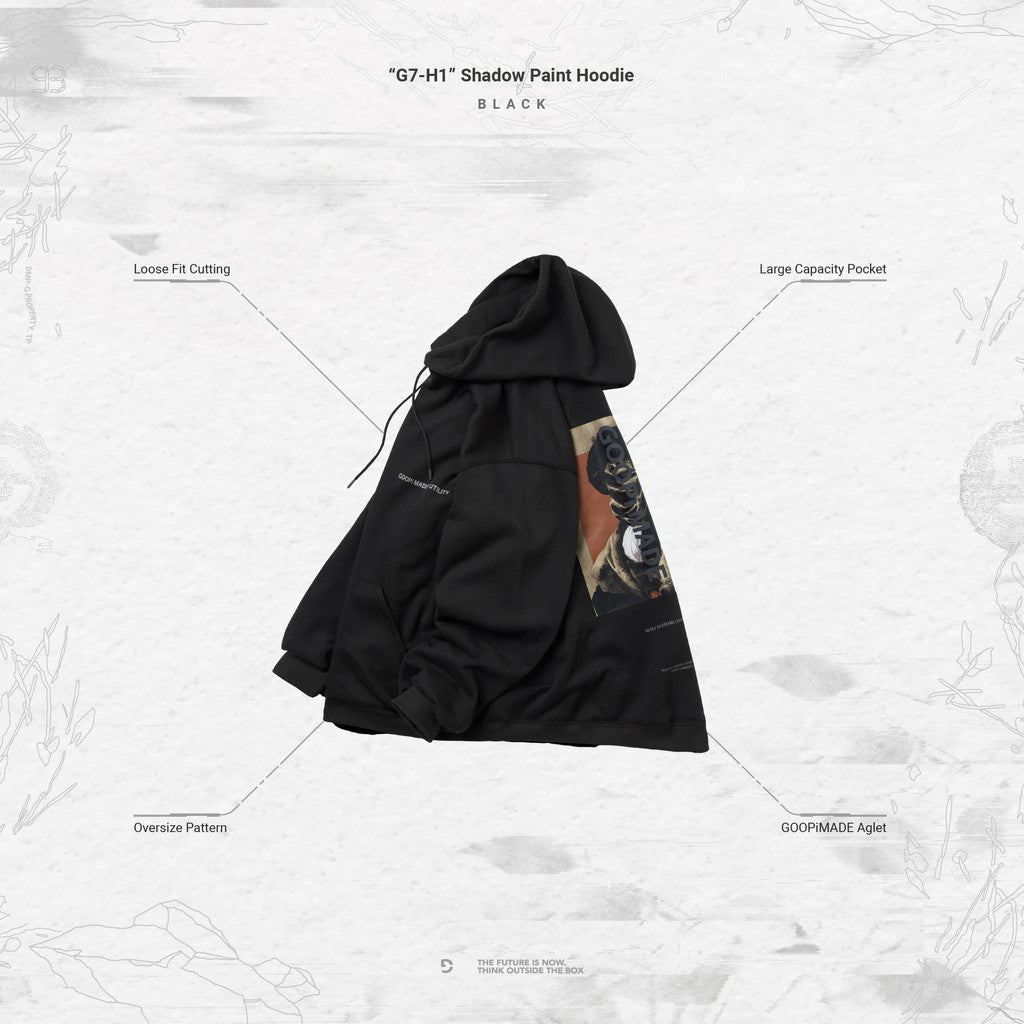 "G7-H1" 陰影漆連帽衫 #BLACK [GOOPI-23AW-OCT-03]