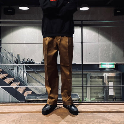 DOUBLE PLEATED CHINO TROUSERS #BROWN [24SS-WMP-PT10]