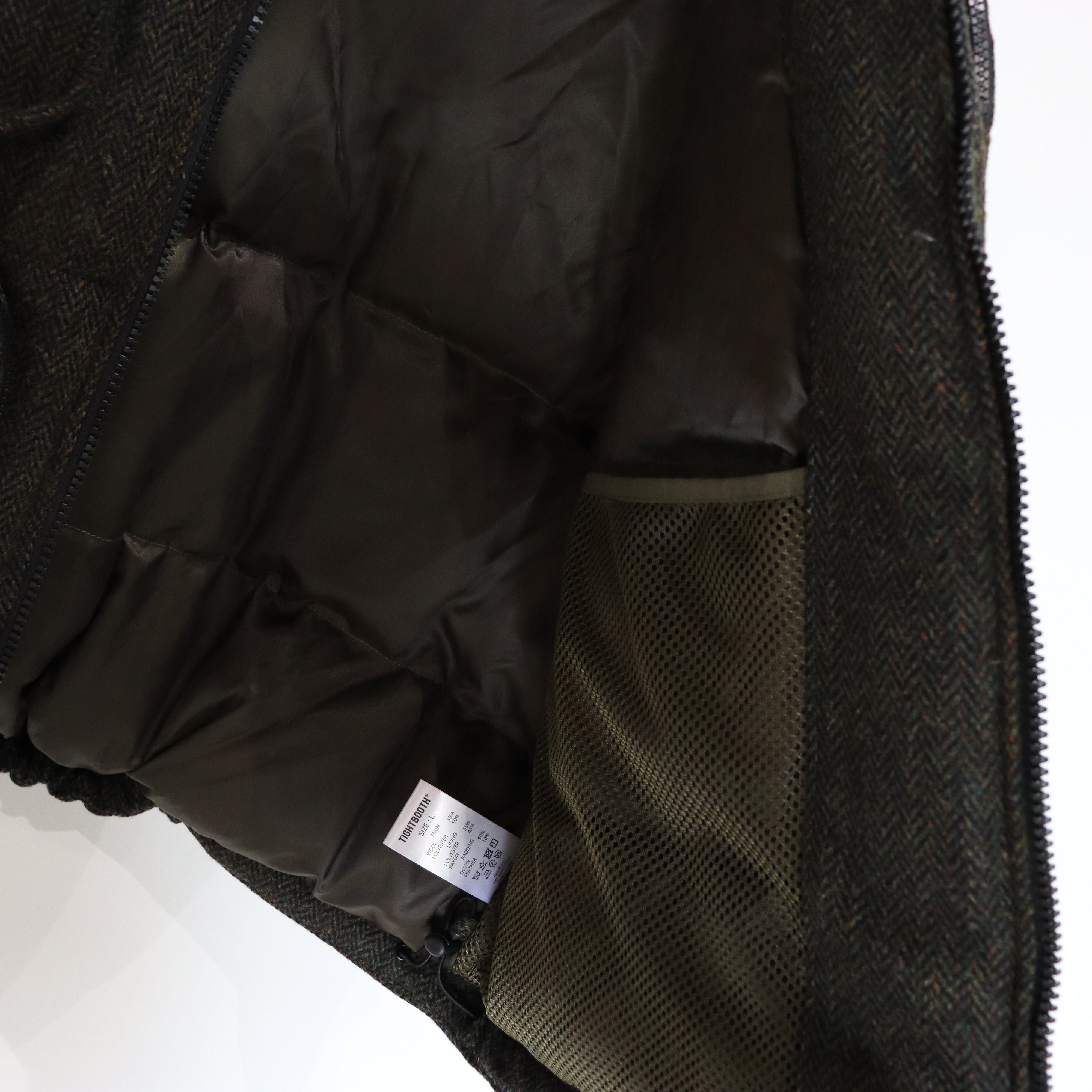 TWEED DOWN VEST #OLIVE [FW23-JK04] – cocorozashi