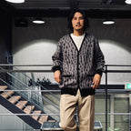 豹紋馬海毛開襟衫#紫色 [24SS-WMK-KN09]