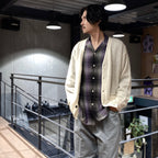 OMBRE CHECK OPEN COLLAR SHIRT L/S -TYPE 2- #PURPLE [23FW-WMS-OC02]