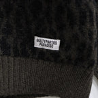 LEOPARD HEAVY MOHAIR CARDIGAN #KHAKI [23FW-WMK-KN15]