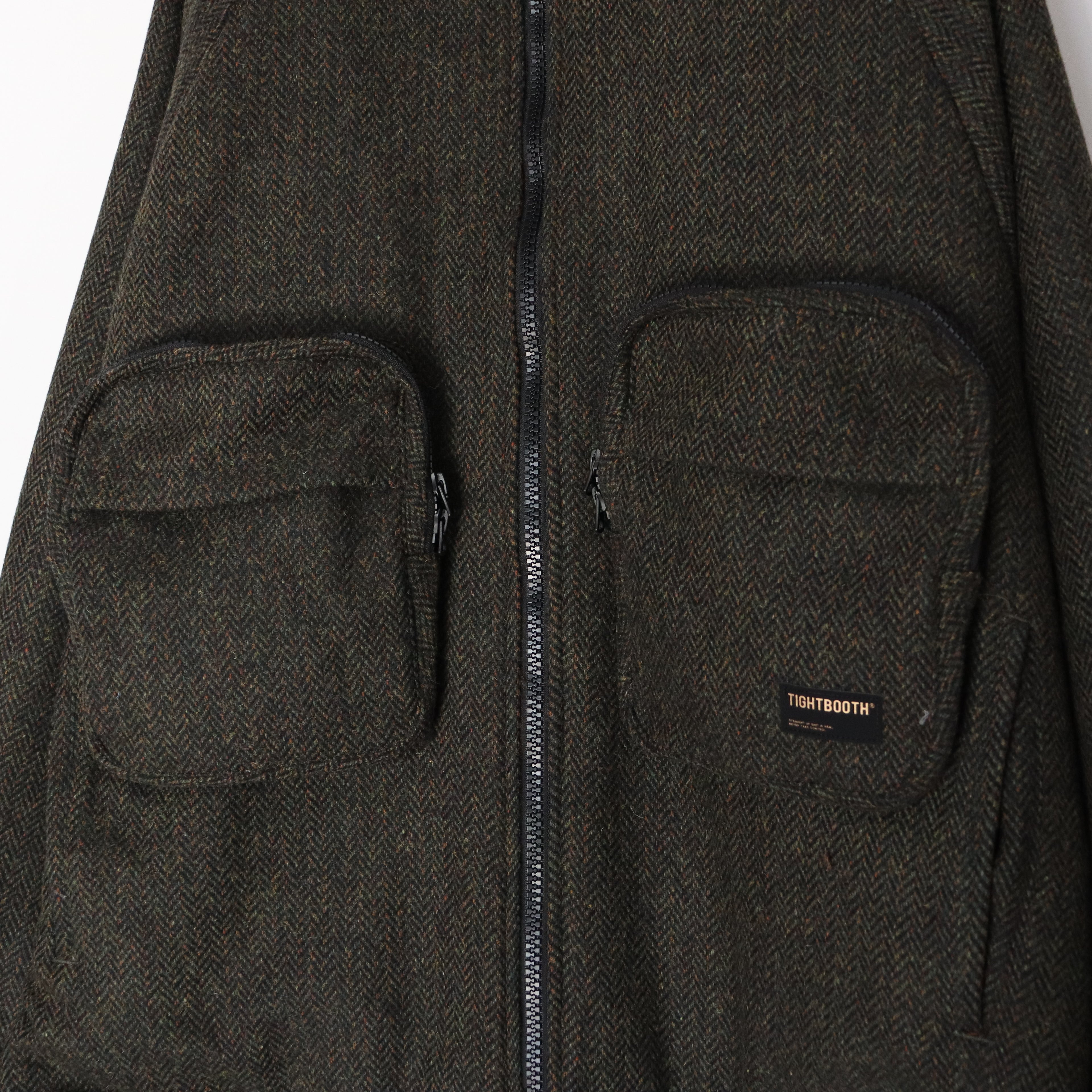 TWEED PUFFY JKT #OLIVE [FW23-JK03]