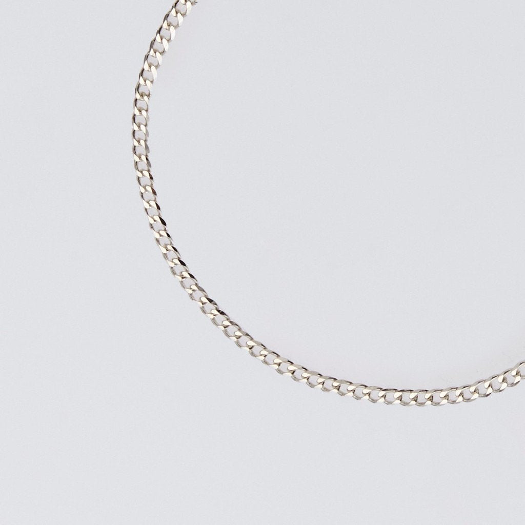 Flat Link Necklace Large 60cm #SILVER [XON025]